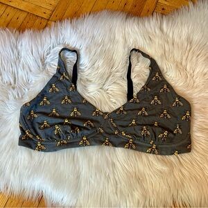 Me Undies - UltraModal™ FeelFree Longline‎ Bralette - Grey Bees